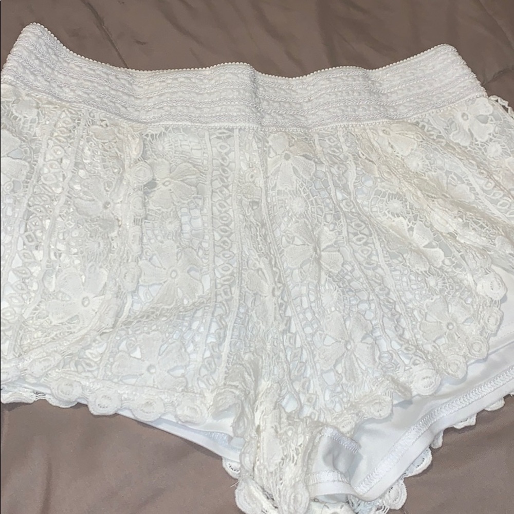 White crochet shorts